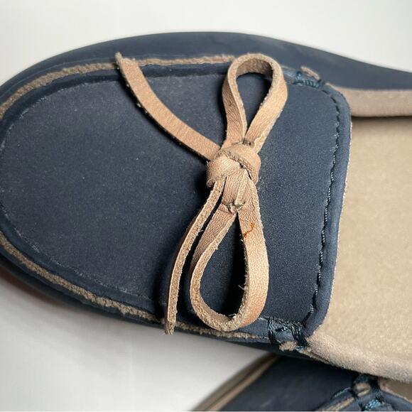 Crocs Shoes Ballet Moccasin Loafer Colorlite Navy Tan Size 8 - Picture 2 of 7